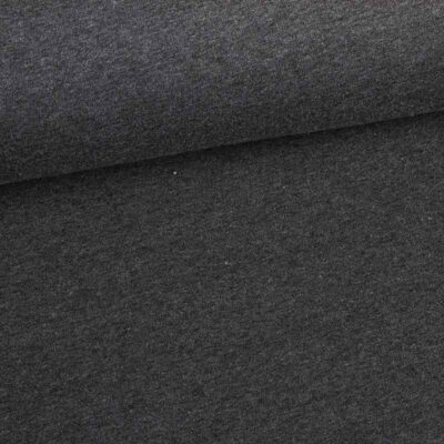 Tissu jogging sweat brossé anthracite mélange