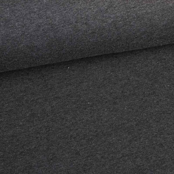 Tissu jogging sweat brossé anthracite mélange