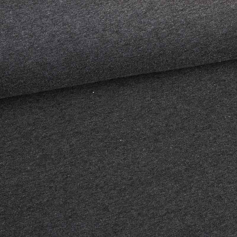Tissu jogging sweat brossé anthracite mélange