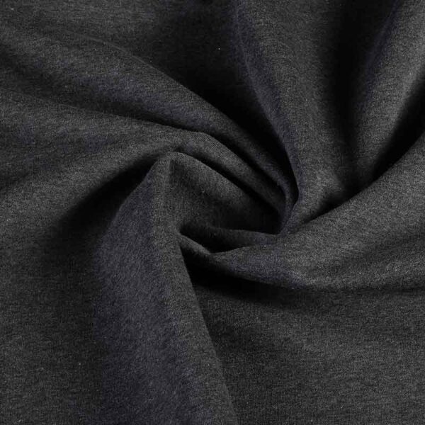 Tissu jogging sweat brossé anthracite mélange