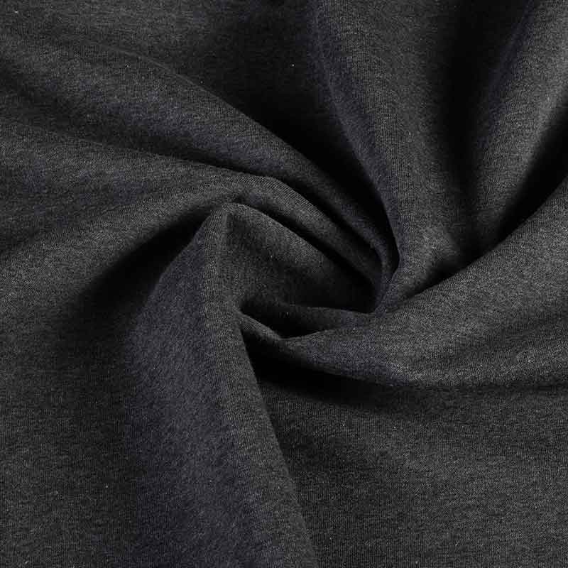 Tissu jogging sweat brossé anthracite mélange