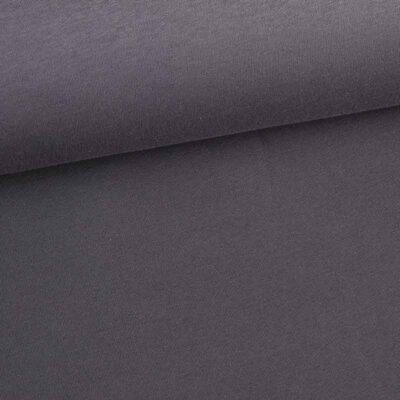Tissu sweat jogging brossé anthracite