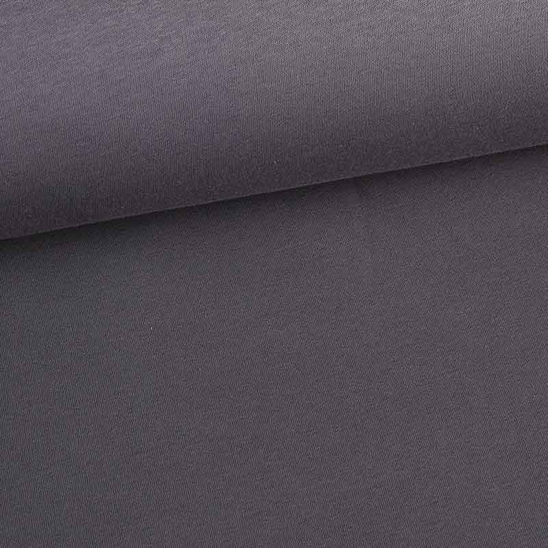 Tissu sweat jogging brossé anthracite