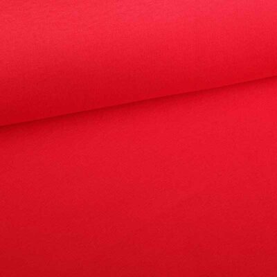 Tissu sweat jogging brossé rouge