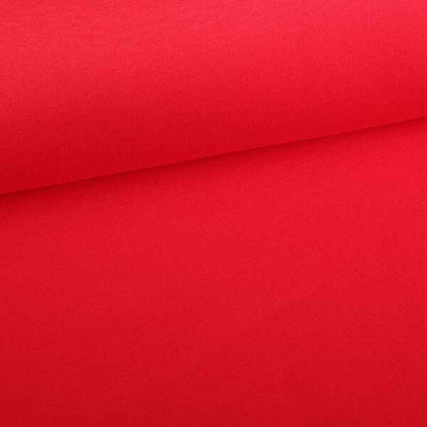 Tissu sweat jogging brossé rouge