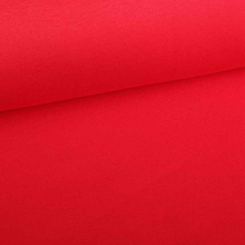Tissu sweat jogging brossé rouge