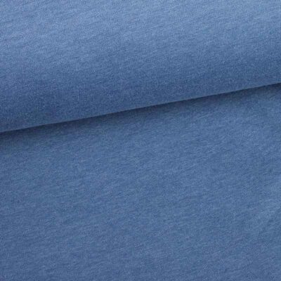 Tissu sweat jogging brossé denim