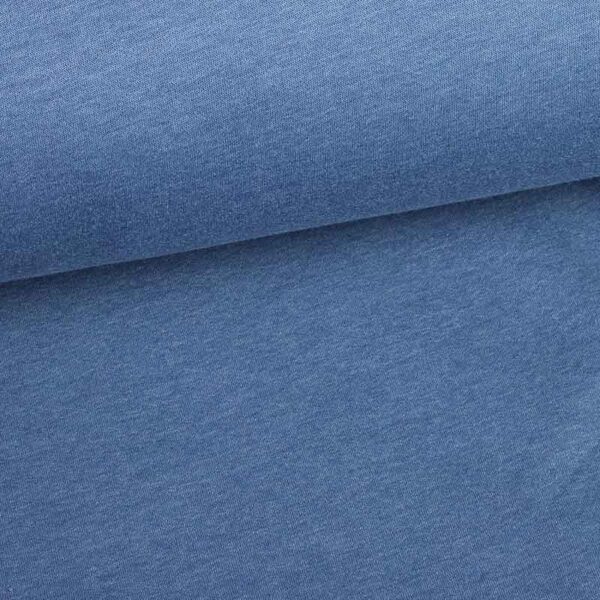 Tissu sweat jogging brossé denim