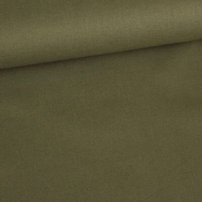 Tissu coton tissé vert olive