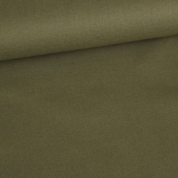 Tissu coton tissé vert olive