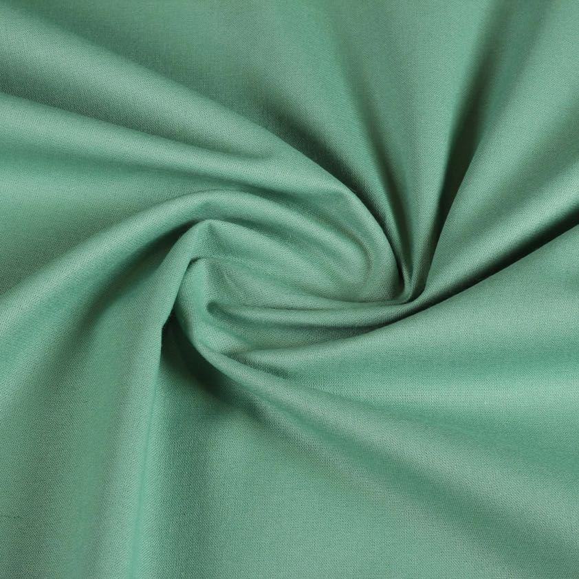 Tissu coton tissé vert ancien