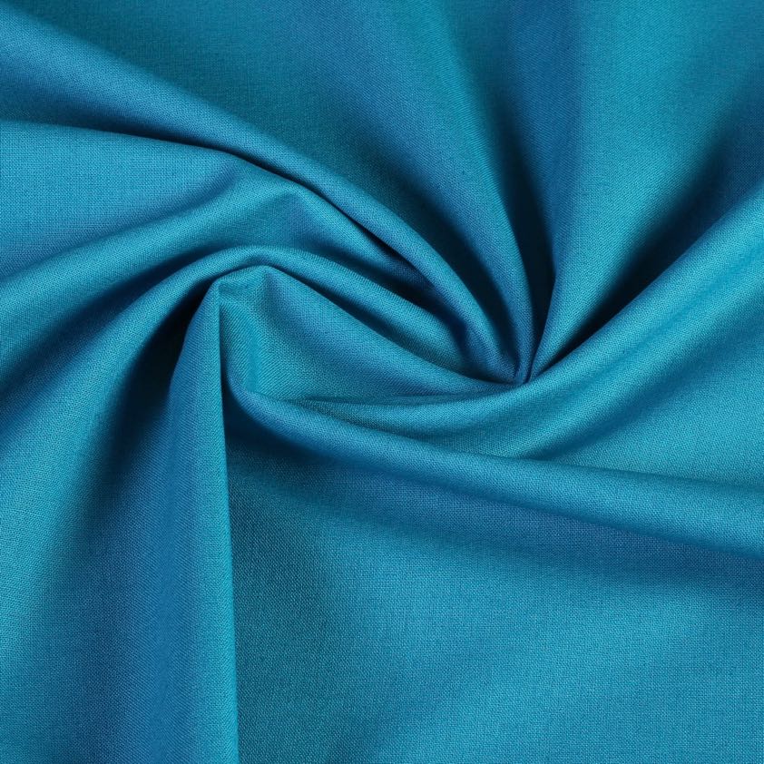Tissu coton tissé bleu-vert clair
