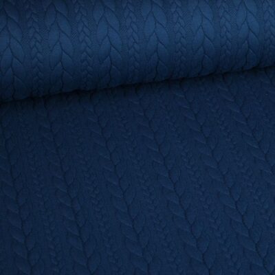 Tissu jacquard câble petrol