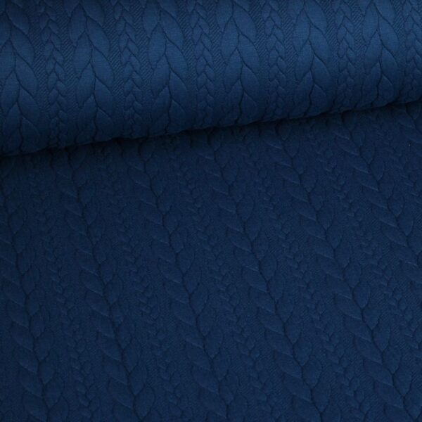 Tissu jacquard câble petrol
