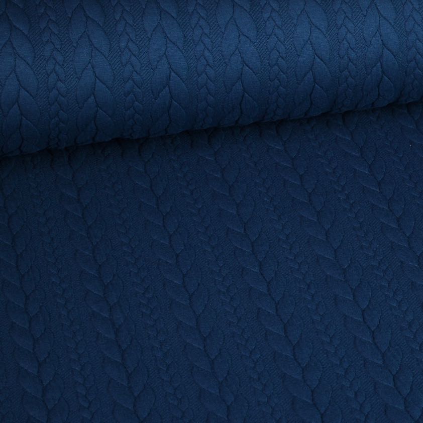 Tissu jacquard câble petrol