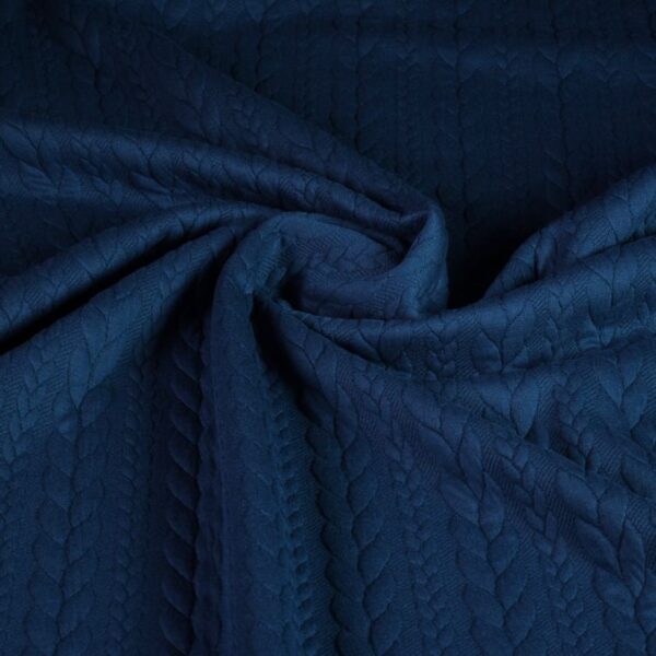 Tissu jacquard câble petrol