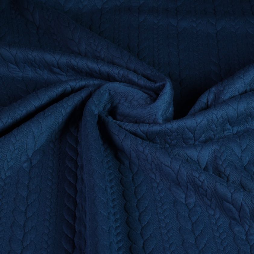 Tissu jacquard câble petrol