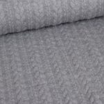Kabel jacquard tricot grijs melange