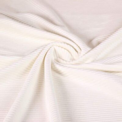Tissu tricot côtelé ecru