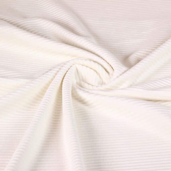 Tissu tricot côtelé ecru