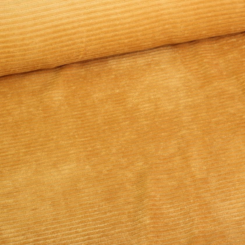 Tissu tricot côtelé ocre