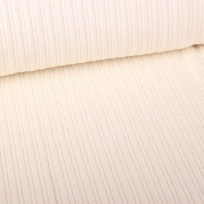 Tissu côtelé fantasy laine écru