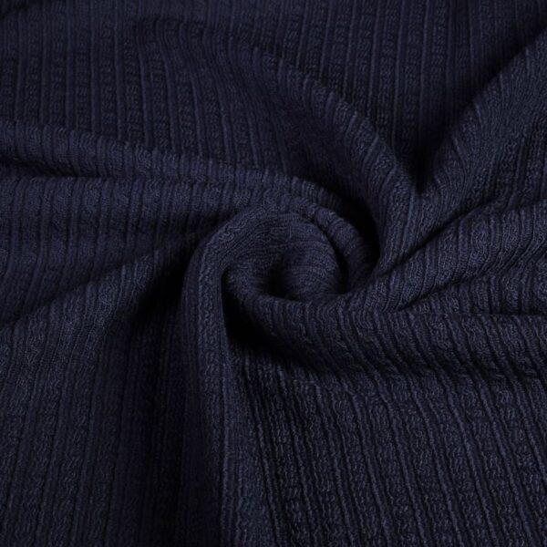 Tissu côtelé Fantasie laine marine