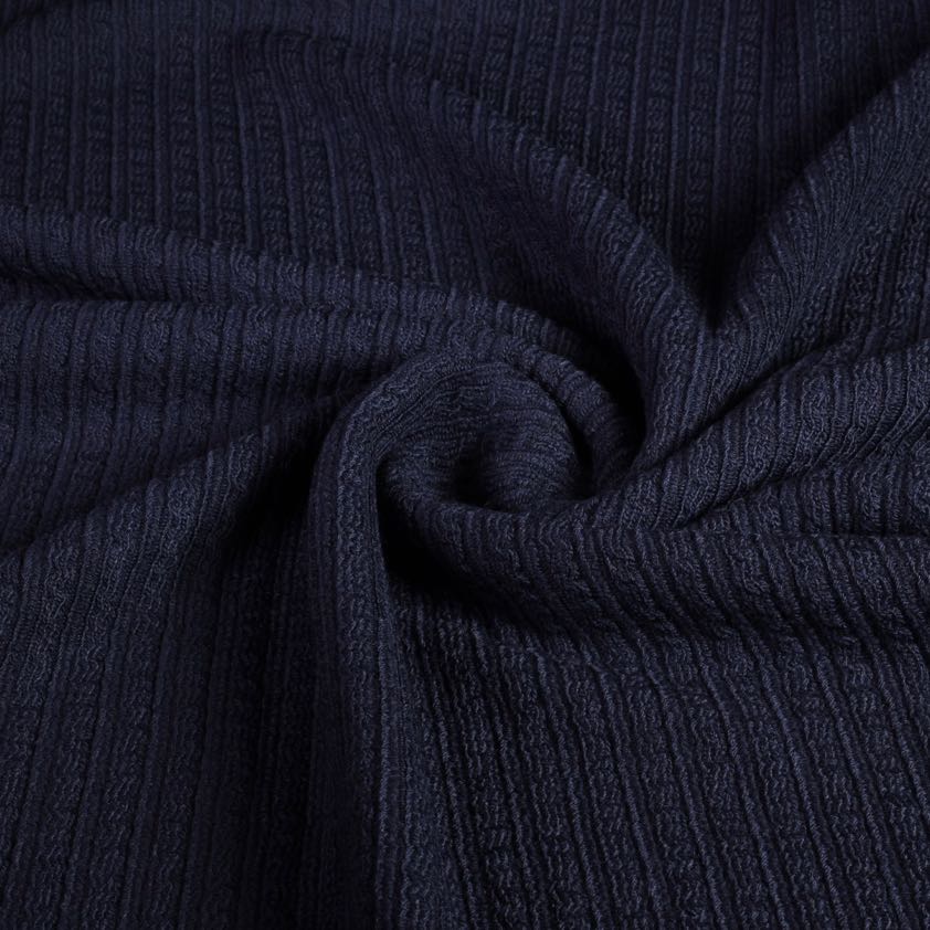 Tissu côtelé Fantasie laine marine