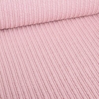 Tissu côtelé Fantasie laine vieux rose clair