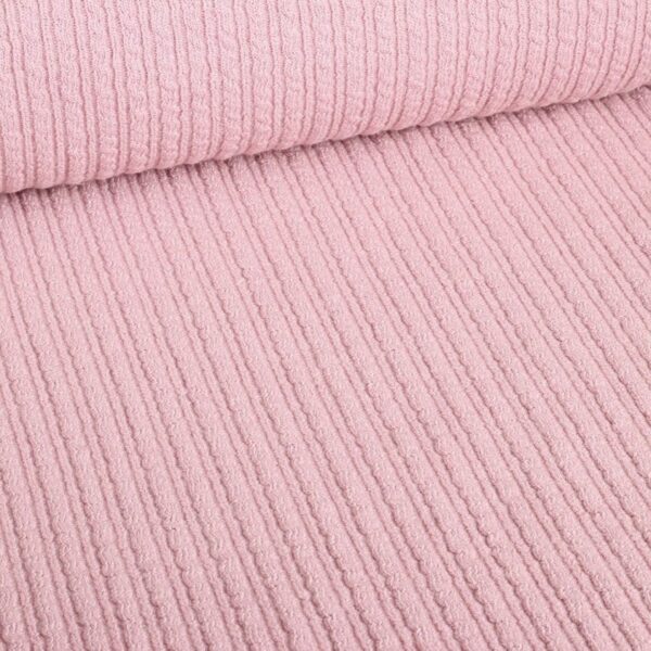 Tissu côtelé Fantasie laine vieux rose clair