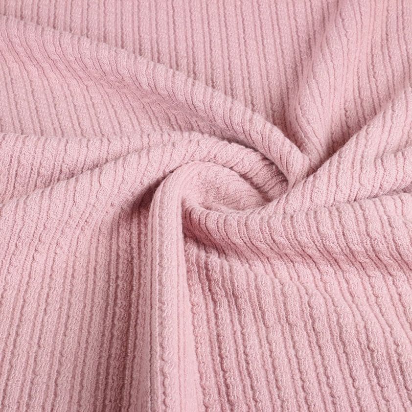 Tissu côtelé Fantasie laine vieux rose clair