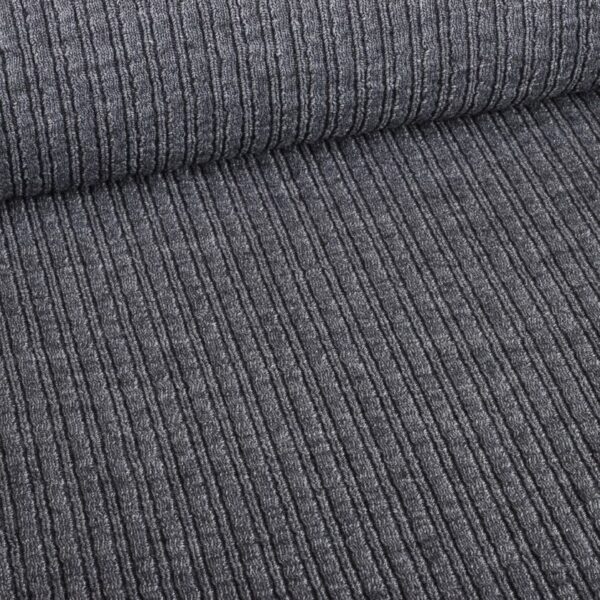 Tissu côtelé Fantasie laine gris chiné