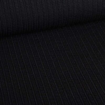 Tissu côtelé Fantasie laine noir