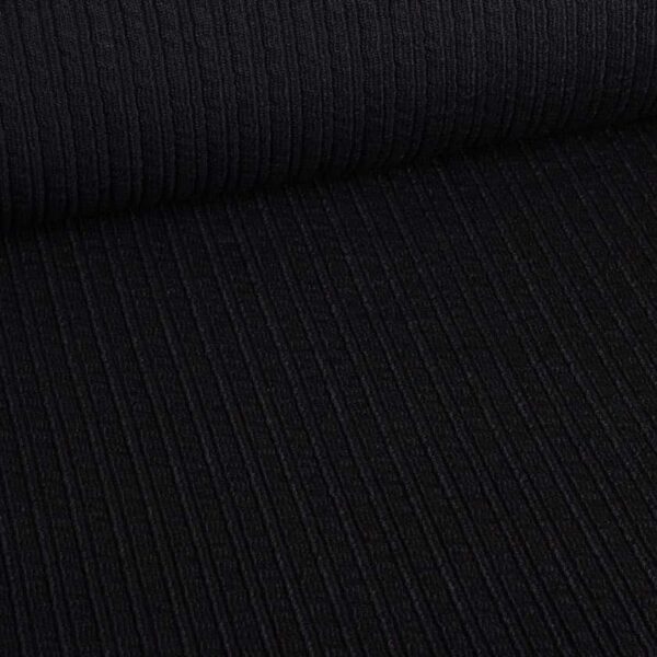 Tissu côtelé Fantasie laine noir