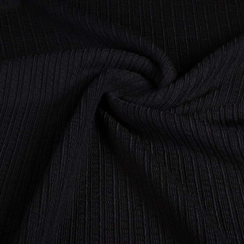 Tissu côtelé Fantasie laine noir