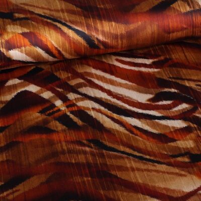 Tissu stretch satin mat zébra rouille