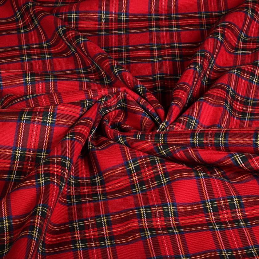 Tissu tartan rouge