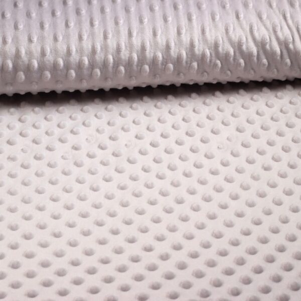 Tissu Minky fleece piqué jacquard gris clair