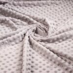 Minky fleece stof noppen jacquard lichtgrijs