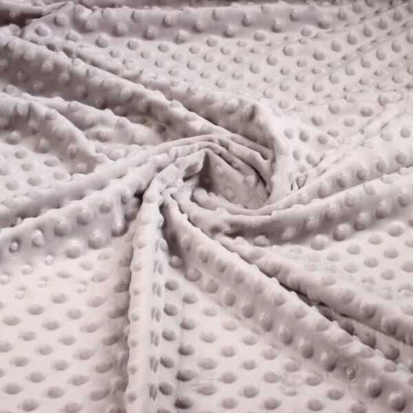 Tissu Minky fleece piqué jacquard gris clair