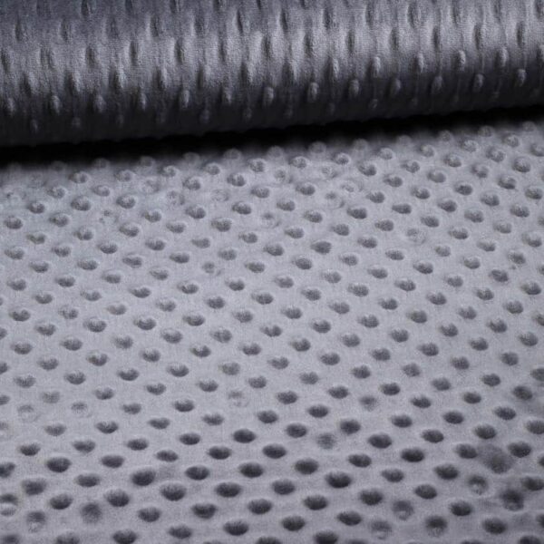 Tissu minky fleece nubs jacquard charcoal