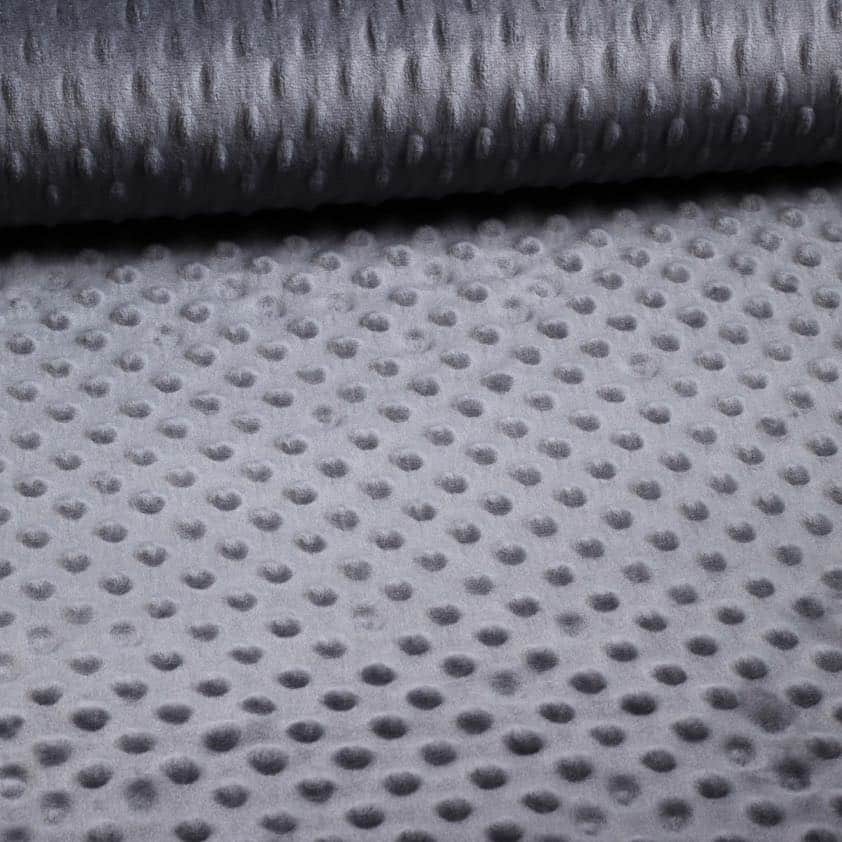 Tissu minky fleece nubs jacquard charcoal