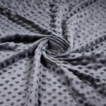 Minky fleece stof noppen jacquard antraciet