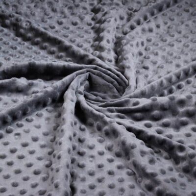 Tissu minky fleece nubs jacquard charcoal