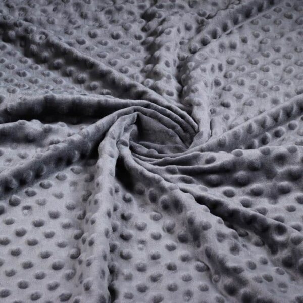 Tissu minky fleece nubs jacquard charcoal