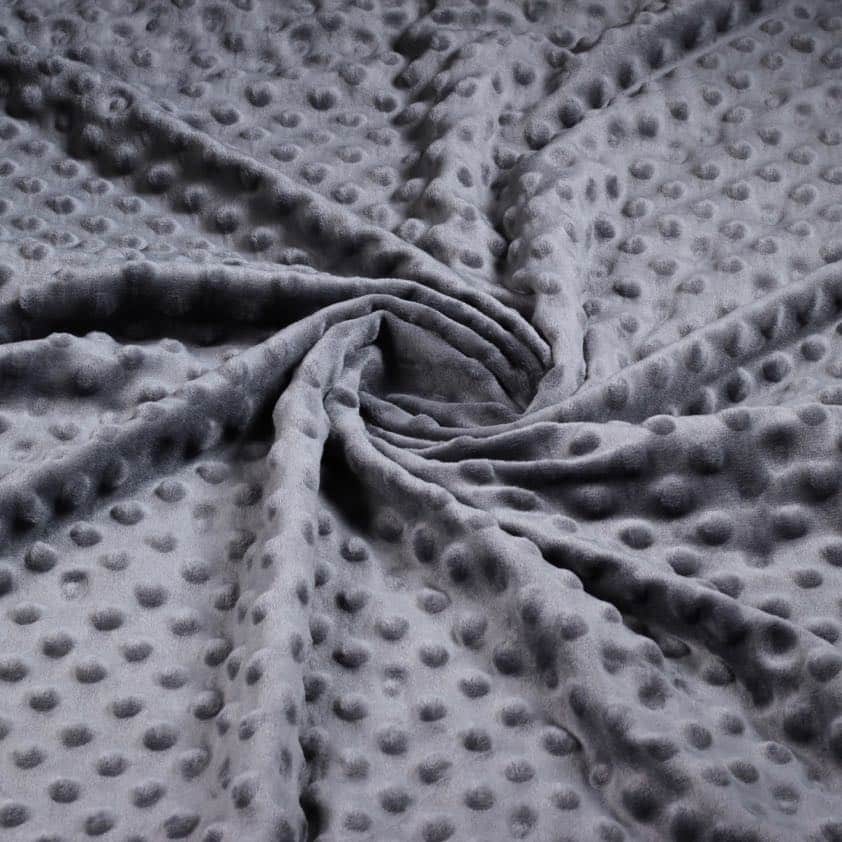 Tissu minky fleece nubs jacquard charcoal