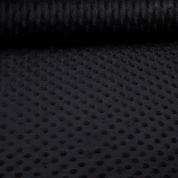 Tissu Minky fleece piqué jacquard noir