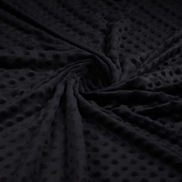 Tissu Minky fleece piqué jacquard noir