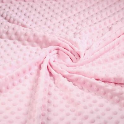Tissu Minky fleece boutons jacquard rose