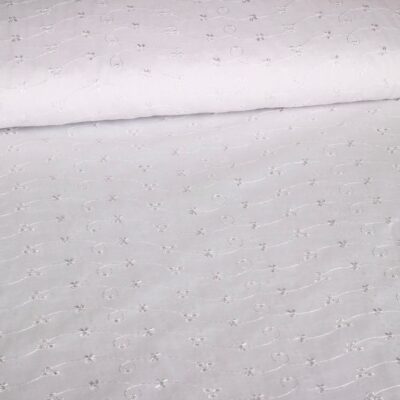 Tissu broderie blanc